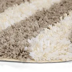 Kulatý koberec - Thira Stripe Cotton Shaggy (krémová/taupe)