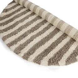 Kulatý koberec - Thira Stripe Cotton Shaggy (krémová/taupe)