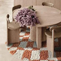 Kulatý koberec - Atrani Natural Cotton Shaggy (pomerančový)