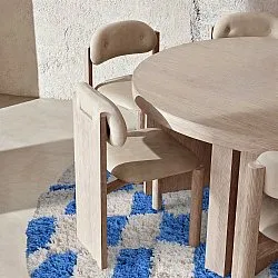 Kulatý koberec - Atrani Natural Cotton Shaggy (modrý)
