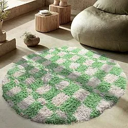 Kulatý koberec - Atrani Natural Cotton Shaggy (zelený)