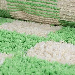 Kulatý koberec - Atrani Natural Cotton Shaggy (zelený)