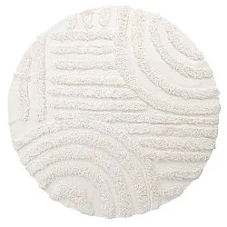 Kulatý koberec - Cazorla Natural Cotton Shaggy (špinavě bílá)