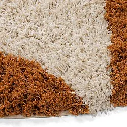 Kulatý koberec - Kalymnos Natural Cotton Shaggy (lomená bílá/okrová)