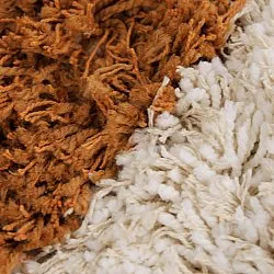 Kulatý koberec - Kalymnos Natural Cotton Shaggy (lomená bílá/okrová)