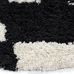 Kulatý koberec - Marvao Natural Cotton Shaggy (lomená bílá/černá)