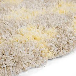 Kulatý koberec - Methoni Check Cotton Shaggy (krémová/světle žlutá)