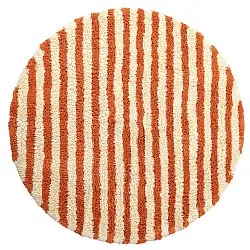 Kulatý koberec - Thira Stripe Cotton Shaggy (světle žlutá/světle oranžová)