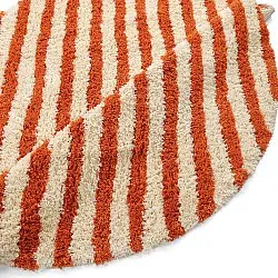 Kulatý koberec - Thira Stripe Cotton Shaggy (světle žlutá/světle oranžová)