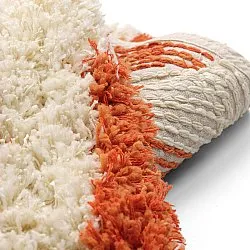 Kulatý koberec - Thira Stripe Cotton Shaggy (světle žlutá/světle oranžová)