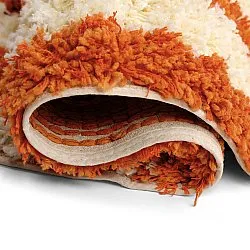 Kulatý koberec - Thira Stripe Cotton Shaggy (světle žlutá/světle oranžová)