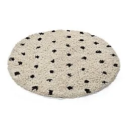 Kulatý koberec - Soria Natural Cotton Shaggy (lomená bílá/černá)