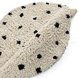 Kulatý koberec - Soria Natural Cotton Shaggy (lomená bílá/černá)