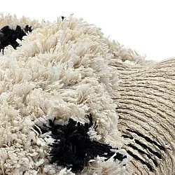 Kulatý koberec - Soria Natural Cotton Shaggy (lomená bílá/černá)