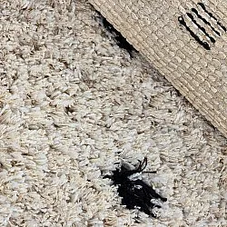 Kulatý koberec - Soria Natural Cotton Shaggy (lomená bílá/černá)