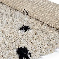 Kulatý koberec - Soria Natural Cotton Shaggy (lomená bílá/černá)