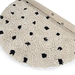 Kulatý koberec - Soria Natural Cotton Shaggy (lomená bílá/černá)