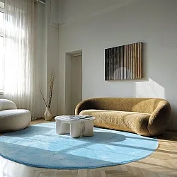 Kulaté koberce - Aranga Super Soft Fur (světle modrá)