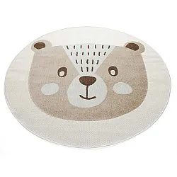 Kulatý dětský koberec - Kind Bear (krém)