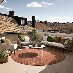 Kulatý koberec - Indoor/Outdoor Arlo (pomerančový)