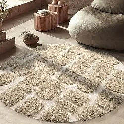 Kulatý koberec - Otranto Natural Cotton Shaggy (špinavě bílá)