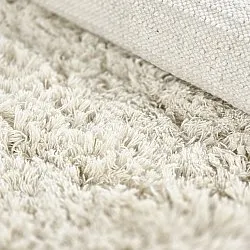 Kulatý koberec - Fassale Hand Woven Wool Shaggy (bílý)