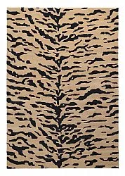 Shaggy koberce - Zebra Tufted Wool Premium (béžová/černá)