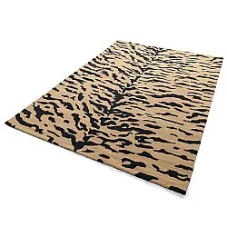Shaggy koberce - Zebra Tufted Wool Premium (béžová/černá)