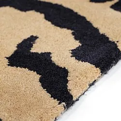 Shaggy koberce - Zebra Tufted Wool Premium (béžová/černá)