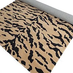 Shaggy koberce - Zebra Tufted Wool Premium (béžová/černá)