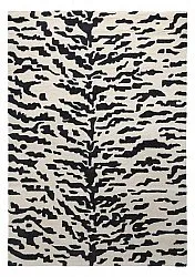 Shaggy koberce - Zebra Tufted Wool Premium (bílá/černá)