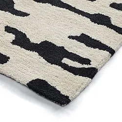 Shaggy koberce - Zebra Tufted Wool Premium (bílá/černá)