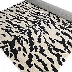 Shaggy koberce - Zebra Tufted Wool Premium (bílá/černá)