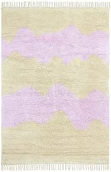 Shaggy koberce - Amira Natural Cotton Shaggy (béžová/fialová)