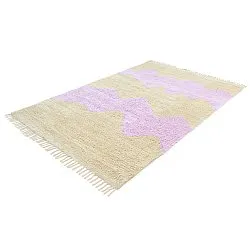 Shaggy koberce - Amira Natural Cotton Shaggy (béžová/fialová)