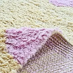 Kulatý koberec - Amira Natural Cotton Shaggy (béžová/fialová)