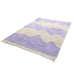 Shaggy koberce - Amira Natural Cotton Shaggy (fialová/béžová)