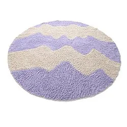 Kulatý koberec - Amira Natural Cotton Shaggy (fialová/béžová)