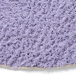 Kulatý koberec - Amira Natural Cotton Shaggy (fialová/béžová)