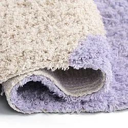 Shaggy koberce - Amira Natural Cotton Shaggy (fialová/béžová)