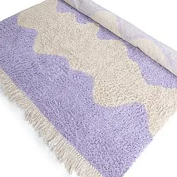 Shaggy koberce - Amira Natural Cotton Shaggy (fialová/béžová)