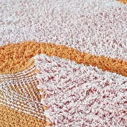 Kulatý koberec - Amira Natural Cotton Shaggy (oranžová/růžová)