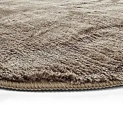 Oválný shaggy koberec - Aranga Super Soft Fur (hnědý)
