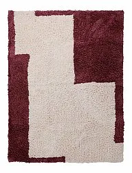 Shaggy koberce - Begur Natural Cotton Shaggy (lomená bílá/vínová)