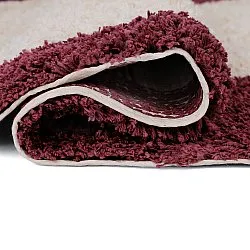 Shaggy koberce - Begur Natural Cotton Shaggy (lomená bílá/vínová)
