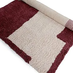 Shaggy koberce - Begur Natural Cotton Shaggy (lomená bílá/vínová)