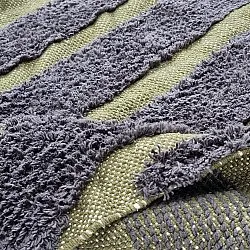 Shaggy koberce - Callista Natural Cotton Shaggy (černá/zelená)