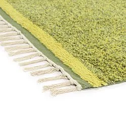 Shaggy koberce - Celina Natural Cotton Shaggy (zelená/žlutá)