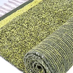 Shaggy koberce - Celina Natural Cotton Shaggy (zelená/žlutá)