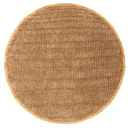 Kulatý koberec - Celina Natural Cotton Shaggy (hnědá/oranžová)